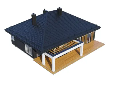 Moder house Bristole with BLENDE file 3D model