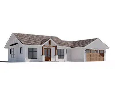 Build023 farmhouse house plans 3D model