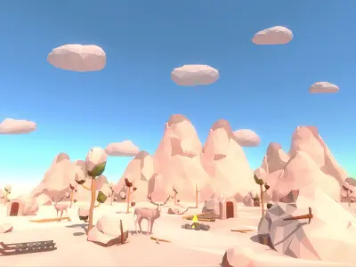 Low Poly Winter Landscape Full Packs Low-poly 3D model