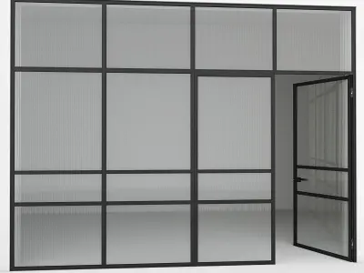 Aluminium door x9 3D Model Pack