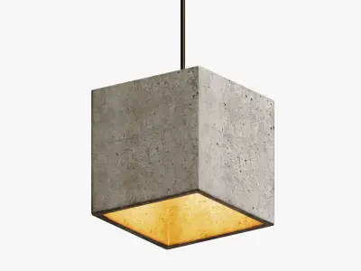 modern pendant lights made of concrete 3D model
