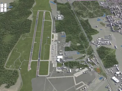 Novgorod Airport Low-poly 3D model