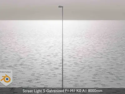Street Light 5 Galvanized F1 M1 K0 A1 8000mm  Low-poly 3D model