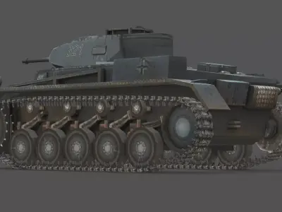 Pz II-F Light Tank 3D Model Low-poly 3D model