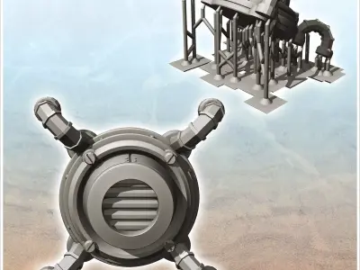 Mining machine for futuristic planet 10 - Future Sci-Fi SF Post  3D print model