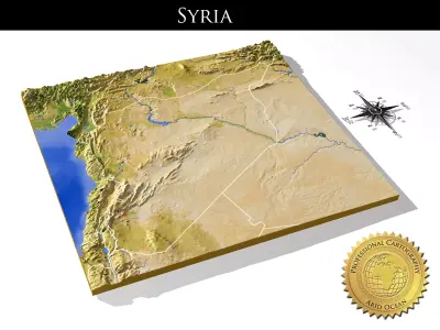 Syria High resolution 3D relief maps 3D model