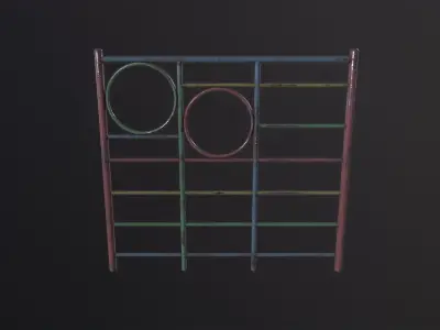 Soviet Oldschool Horizontal Bar 3D Model Low-poly 3D model