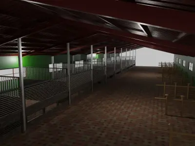 Horse Stable Low-poly 3D model