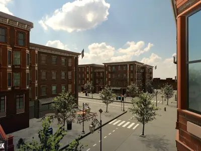 New York streets - Modular city Low-poly 3D model
