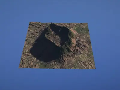 Landscape Environment Volcano Snow 31 Low-poly 3D model