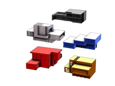5 minimalist house designs 3D print model