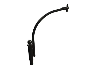 Post-Arm-2 wall mount with hook 3D model