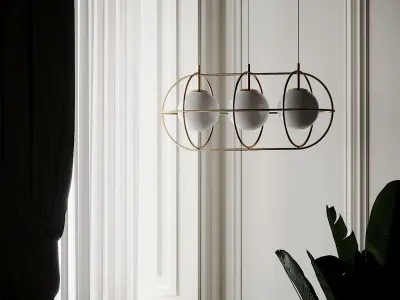 Eclipse Linear Suspension By Matteo Lighting 3D model
