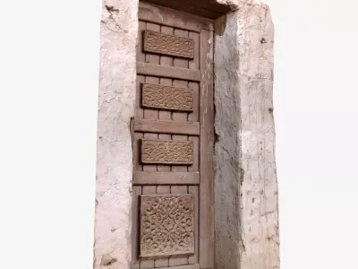 Medieval Nomad Building Door Low-poly 3D model