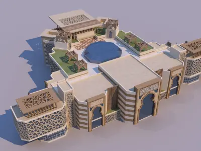 0165 - Islamic Facade Building 3D model