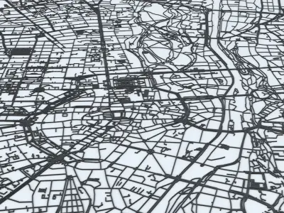 Munich Road Network and Streets 3D model