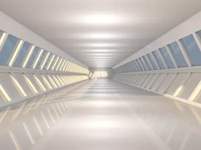 Sci Fi Tunnel Low-poly 3D model 4