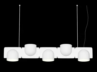 TRAIN pendant light with four balls hanging from it 3D model