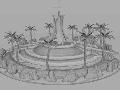 Algeria Martyrs Memorial Low-poly 3D model