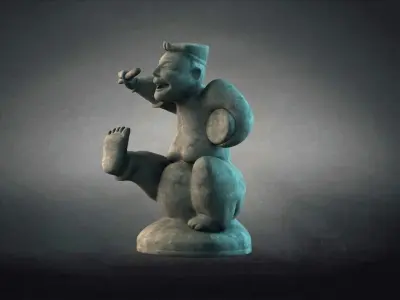 Rap Figurines clay figurines artifacts drummers 3D model