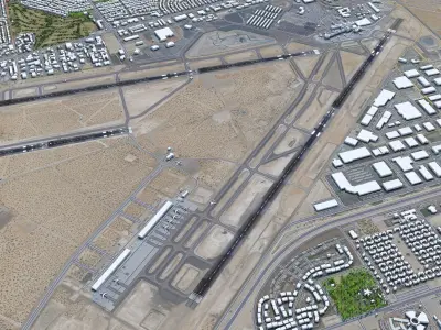 El Paso Airport 15km Low-poly 3D model