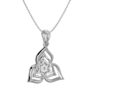 Light Minimalist Diamond Pendant Necklace 3D print model