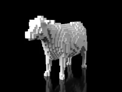 Cow Minecraft Voxel Low-poly 3D model