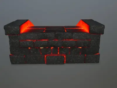 lava stair Low-poly 3D model
