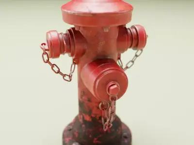 Aged Hydrant Low-poly 3D model