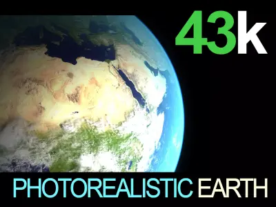Earth - Photorealistic Planet Low-poly 3D model