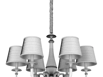 Pleated Brass Chandelier 3D model