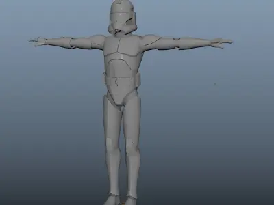 Clone Wars Style Clonetrooper Untextured 3D model