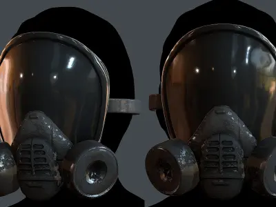 Gas mask helmet 3d model scifi Low-poly Low-poly 3D model Low-poly 3D model 48