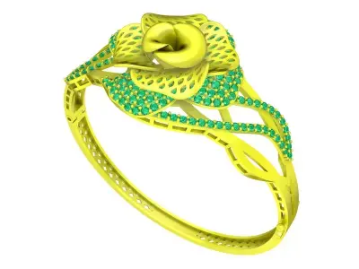 Elegant Floral Openwork Ring for Women 6328 3D print model