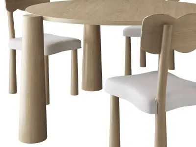 Madeleine dining chair and Girard dining table 3D model