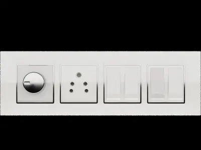 Chrome Knob Switch Board 3D model