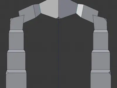 Low poly wall archway Low-poly 3D model