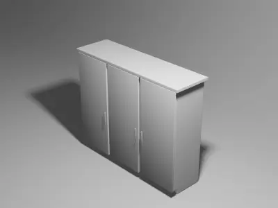 Cabinet wooden wardrobe 3D model