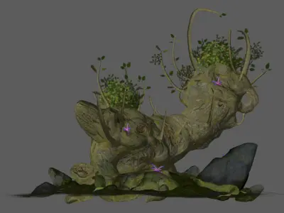 Plant bathtub landscaping Low-poly 3D model