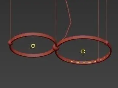 PLANETARY two circular pendant lights hanging 3D model