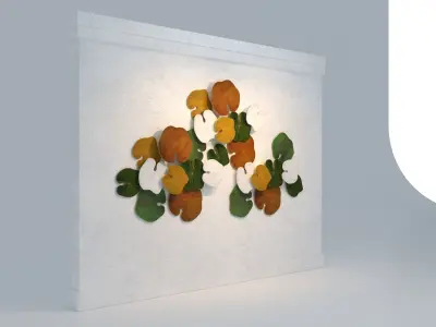 LOTUS LEAF WALL ART 02 Low-poly 3D model