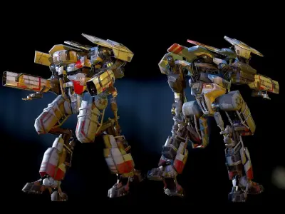 Combat Mech Low-poly 3D model