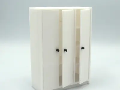 Simple Wardrobe with functional doors and hanger support 3D print model