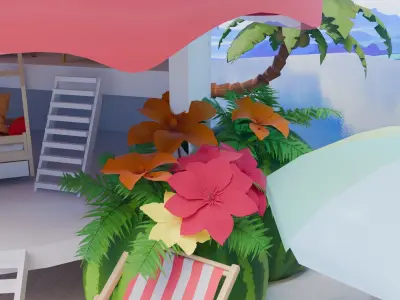 Stylized Tropical Island 3D model
