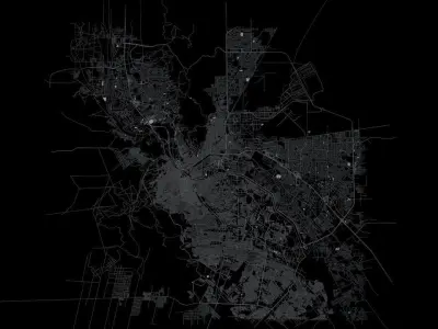 El Paso and Ciudad Juarez Road Network and Streets 3D model