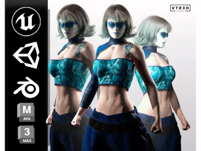 Vera Aether Sci Fi Female Character Stylized Low-poly 3D model