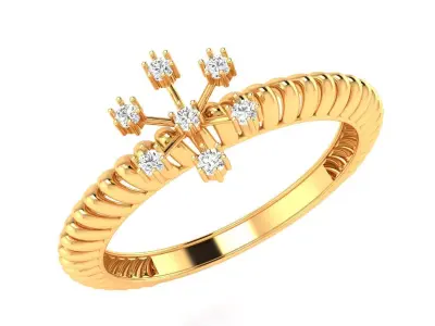 AR-LRZ-0023 gold ring with diamonds 3D print model