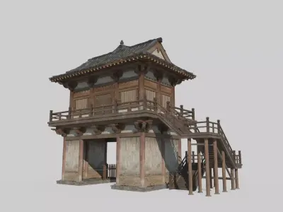 Gateway of ancient Asian architecture 3D model
