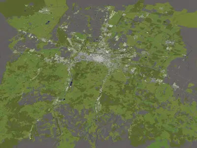 Bologna Italy 50x50km 3D City Map 3D model