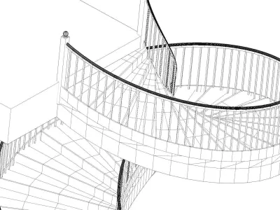 Spiral Staircase with NPR Textures 3D model